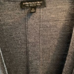 100% merino wool charcoal grey Banana Republic XL button down v neck cardigan